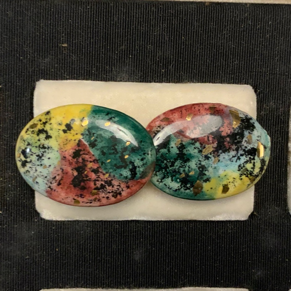 Vintage Ceramic Cuff Links